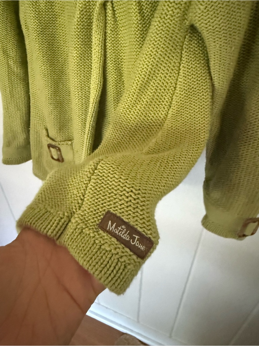 Kids olive green Matilda Jane knit cardigan size 8 - Picture 4 of 7
